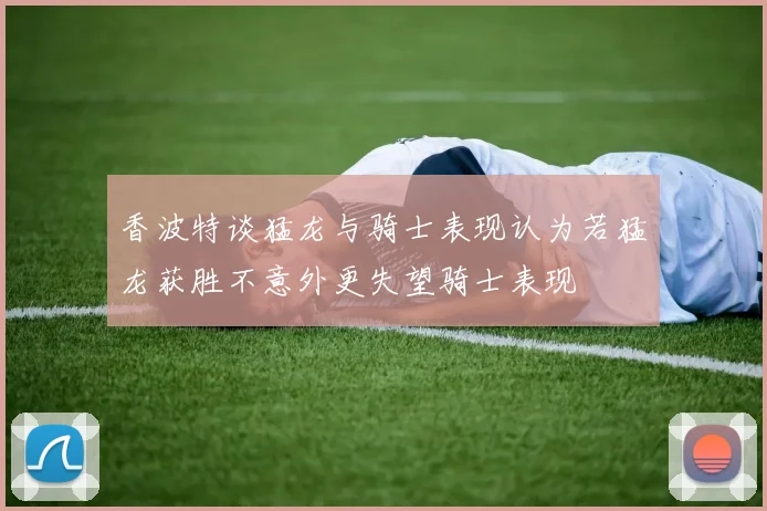 香波特谈猛龙与骑士表现认为若猛龙获胜不意外更失望骑士表现